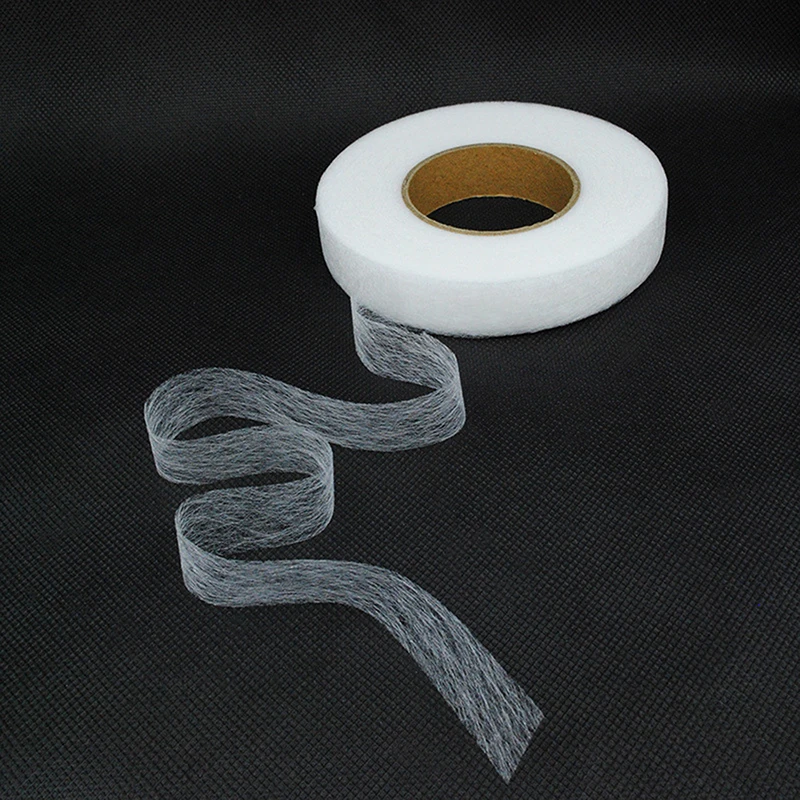 กาวสองหน้าสีดําและสีขาว Interlining – เทปเหล็กบนชายเสื้อสําหรับงานเย็บผ้า DIY และงานเย็บปะติดปะต่อกัน