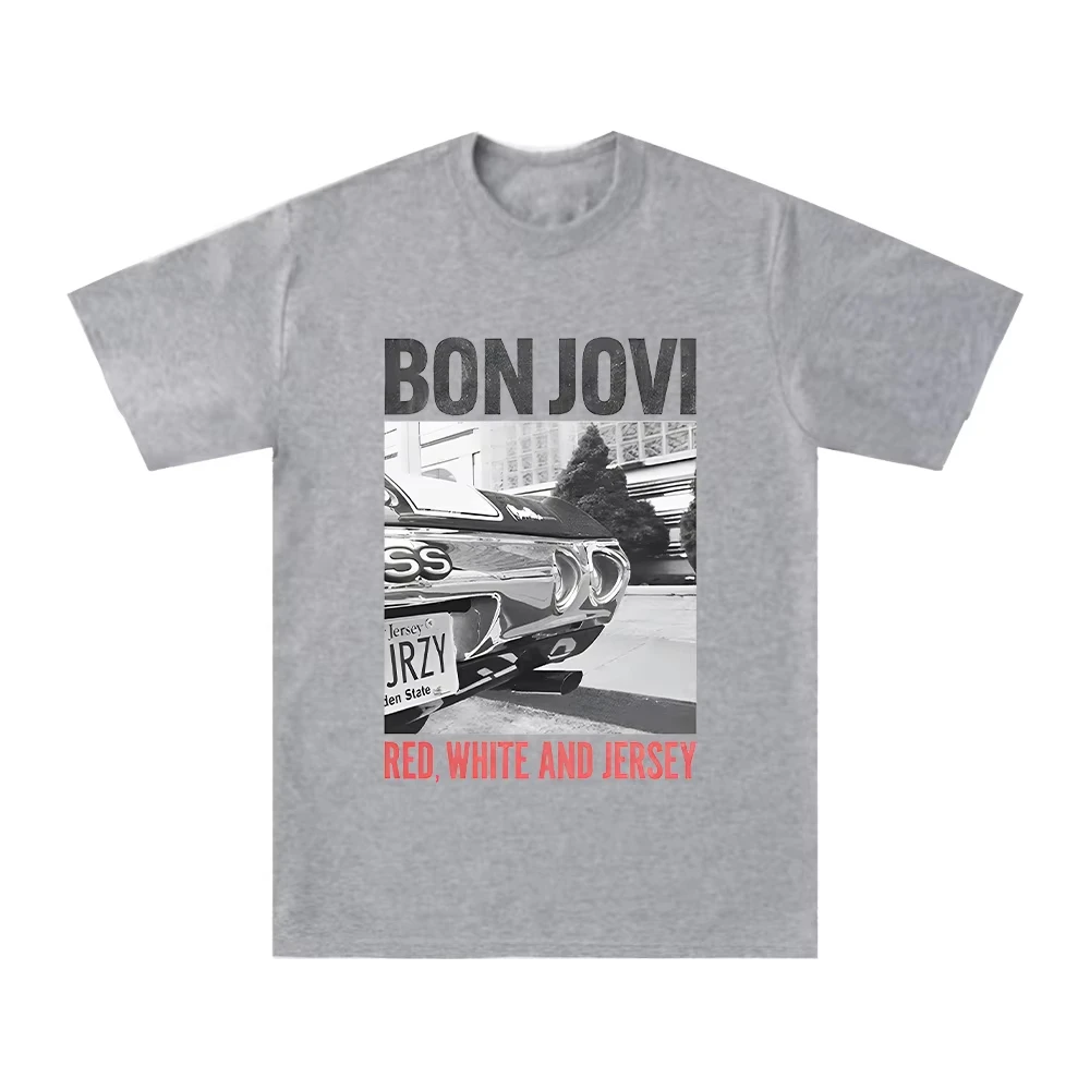 Bon Jovi FOREVER تي شيرت عادية الرجال النساء الهيب هوب قصيرة الأكمام تي شيرت Harajuku أنماط موضة للجنسين ملابس قطنية الشارع الشهير