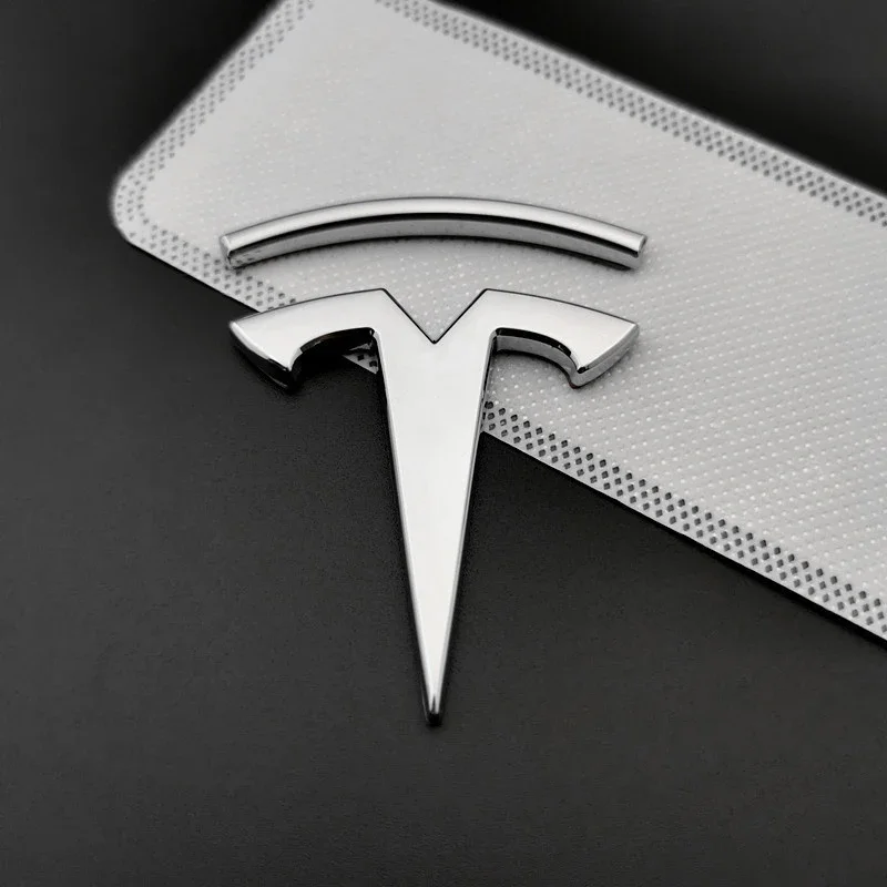 3D METAL Car Front Hood Emblem Rear Trunk Badge Sticker Rear Trunk Decoration For Tesla Model S X 3 Y 2017 Personalized Roadster