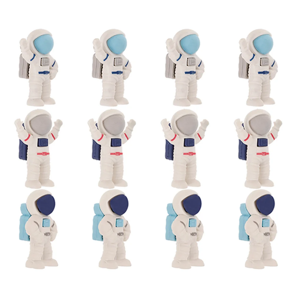 

20 шт., ластик астронавта, объемные мини-ластики, украшения для вечеринки, Tpr, скульптура, фигурка, тема, топпер для торта, ученики