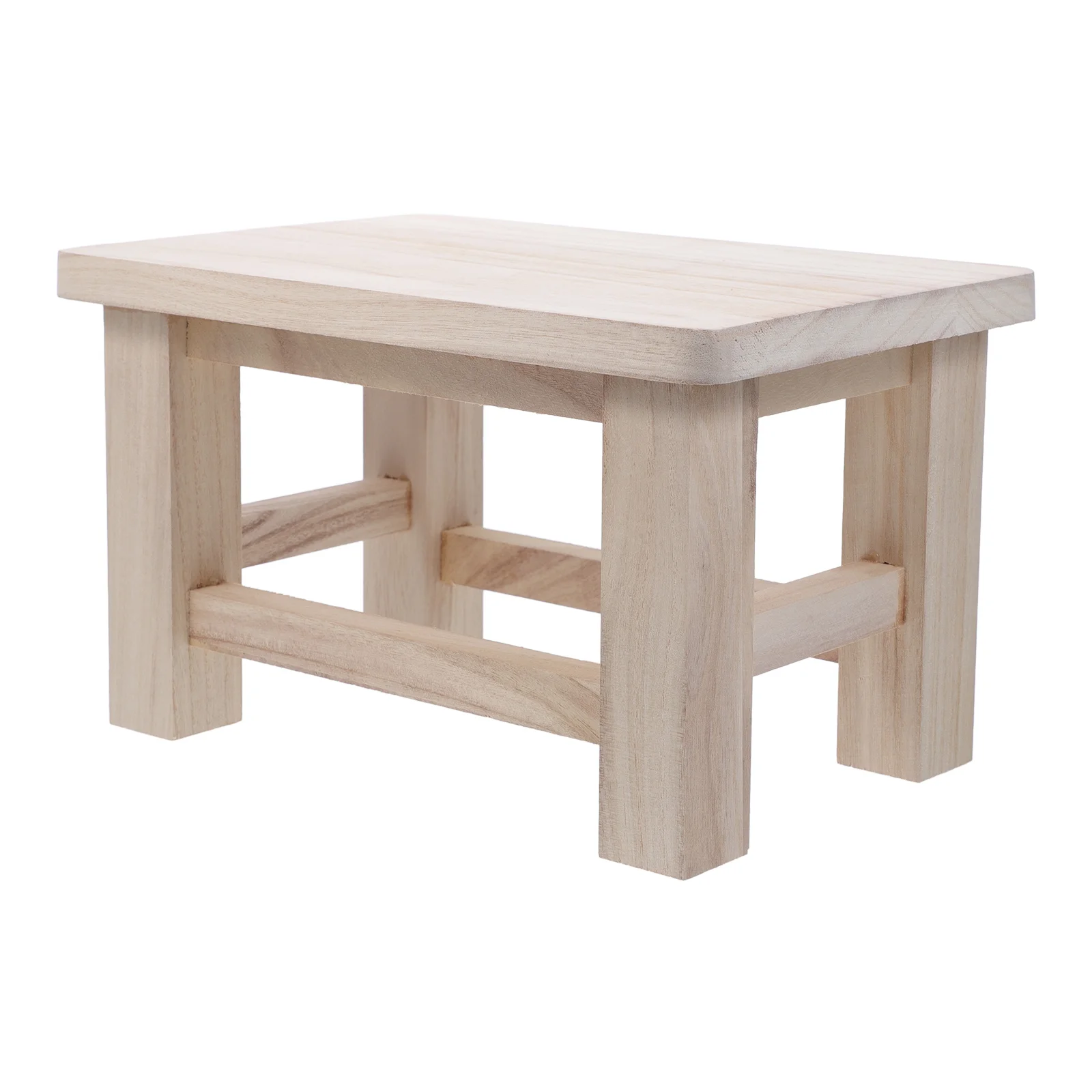 Solid Wood Bench Step Stool for Adults Natural Change Shoes Small Wooden Rustic