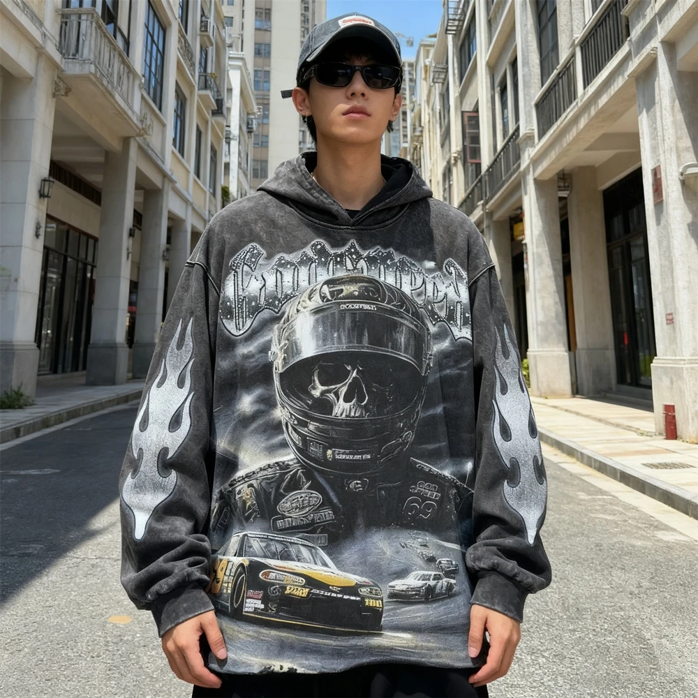 

KUCLUT 1:1 25FW Fashion Niche Brand Best Quality Printed Sweatshirt Loose Oversize Vintage Clothing 100%Cotton Hoodie Men Woman