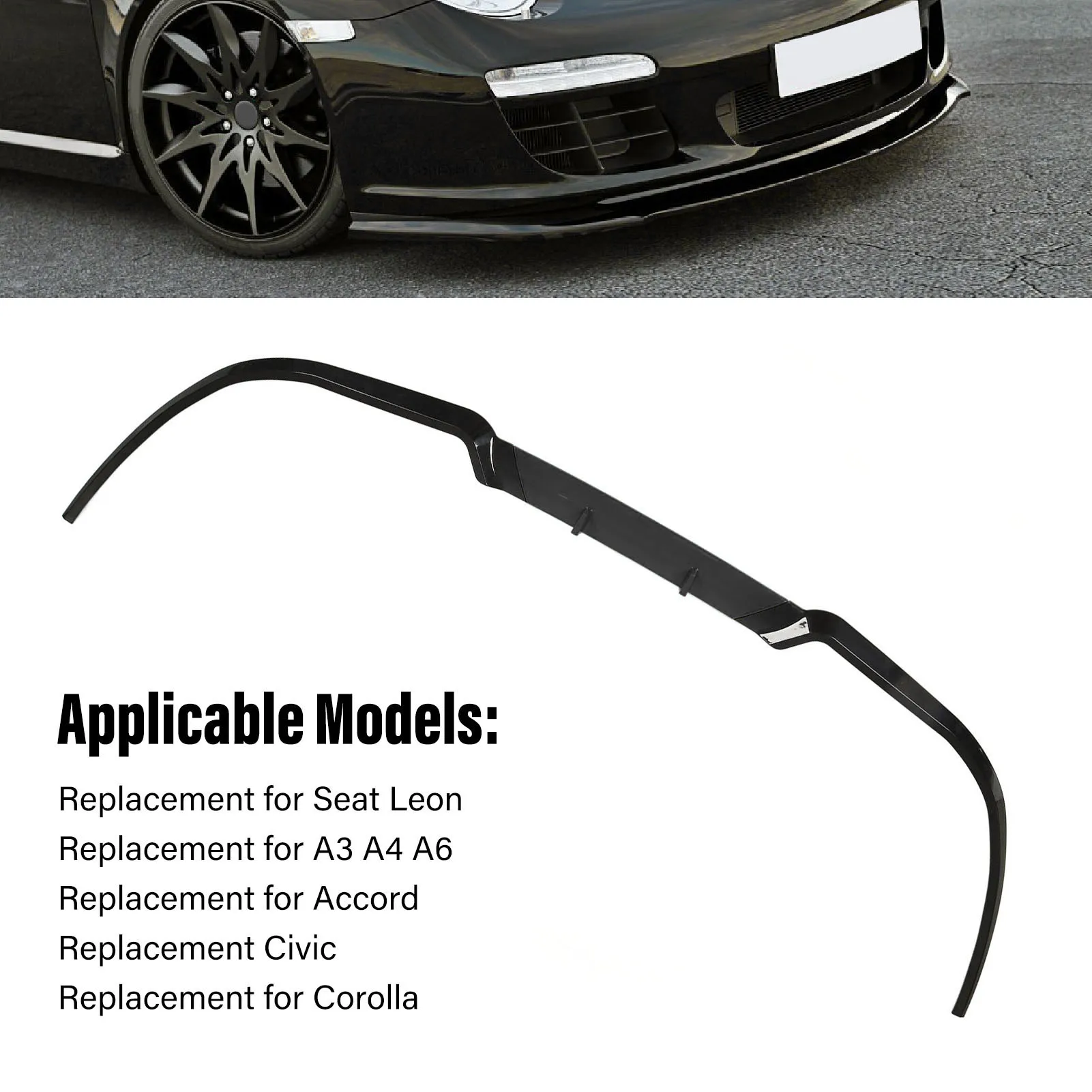 Universal Car Front Bumper Lip Front Bumper Lip Impact Resistant Front Bumper Lip Separator 114cm Replacement for Seat Leon