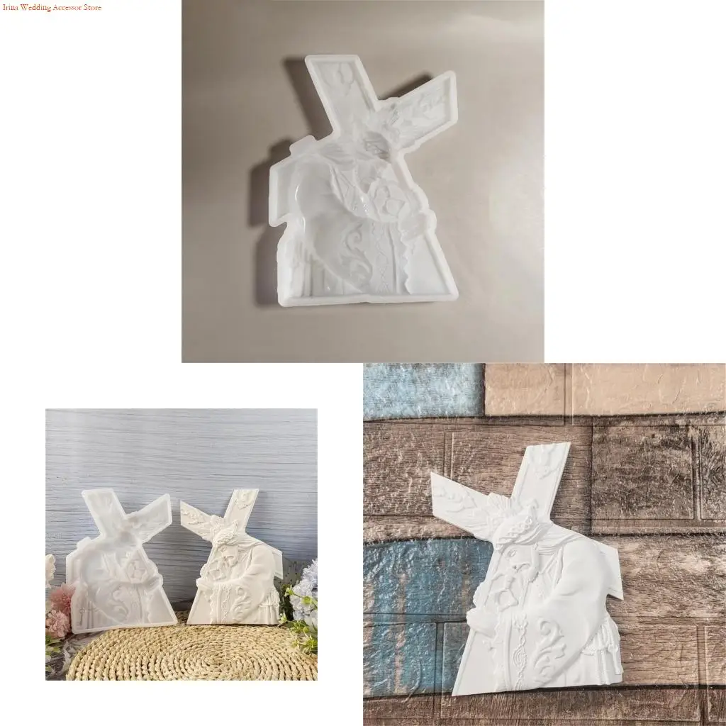 G92D Home Decoration Silicone Mold Religious Themed Desktop Ornament Mould Practical Gypsum Mould Jewelry Making Supplies