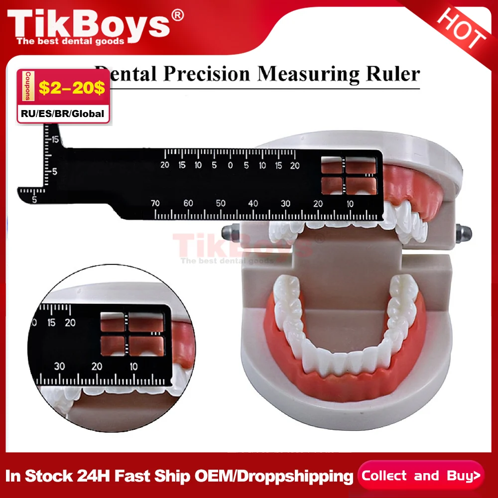 

1PCS Dental Precision Measuring Ruler Medical Tool For Photography Tooth Gap Span Measure Scale Endodontic Instruments valvula