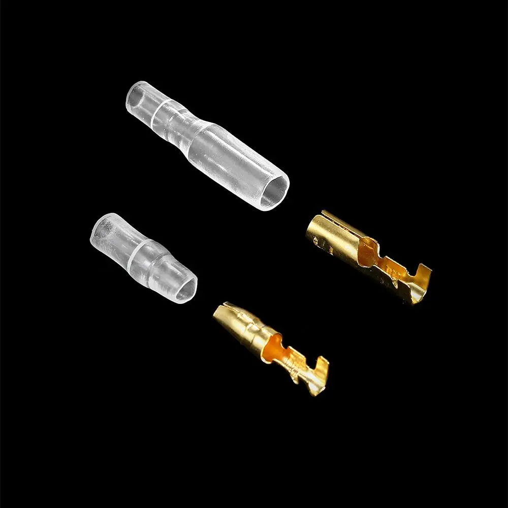25/50/100 Sets 4.0 Bullet Crimp Terminal Car Electrical Wire Connector Diameter 4mm Female + Male + Case Cold Press Terminal