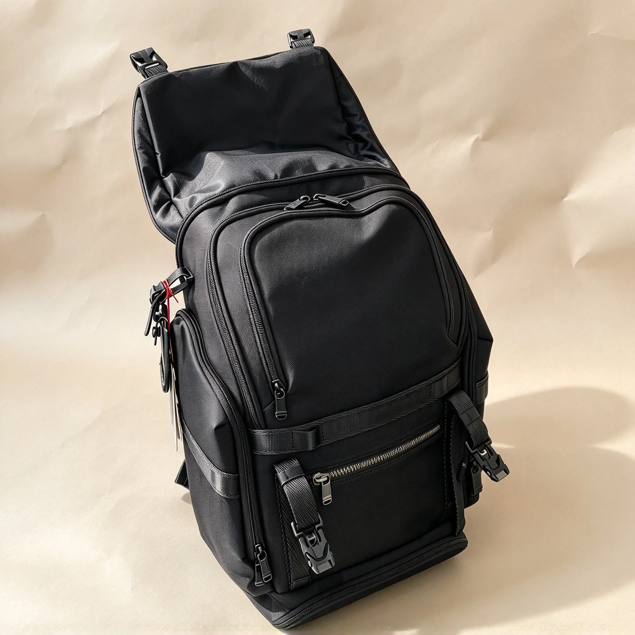 New Men's Ballistic Nylon Backpack, Stylish Business Travel Large Capacity High Quality Hiking Rucksack