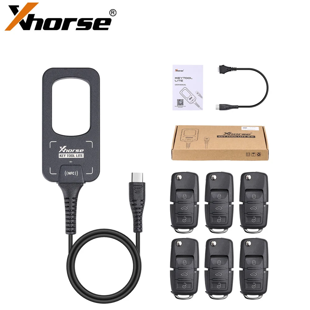 Xhorse VVDI BEE Key Tool Lite with 6Pieces VVDI Wire Remote Key XKB501EN Model