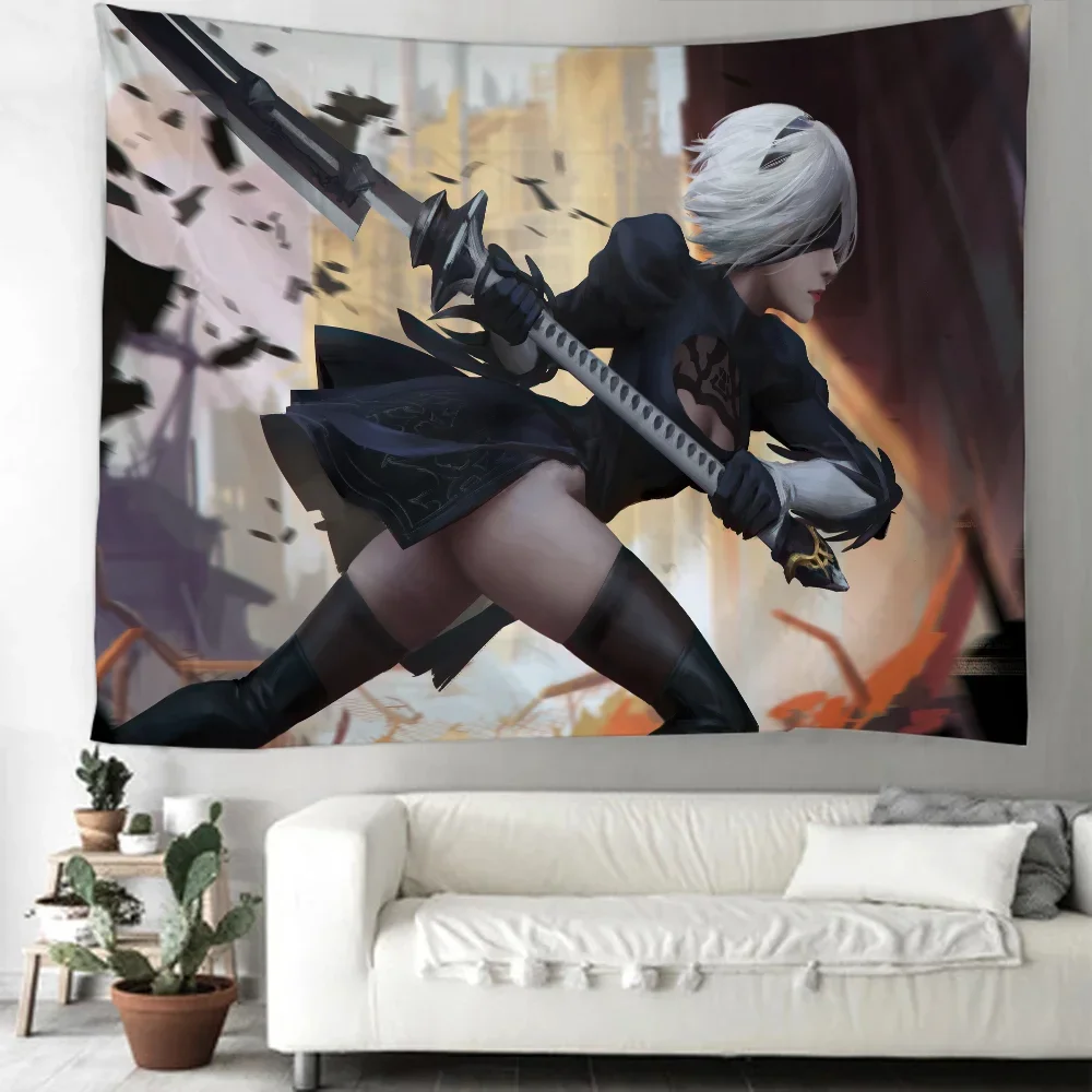 Decoration Home Decorations for Bedroom Nier Automata Funny Tapestry Wall Hanging Decor Tapestries Room Decorating Items Tapries