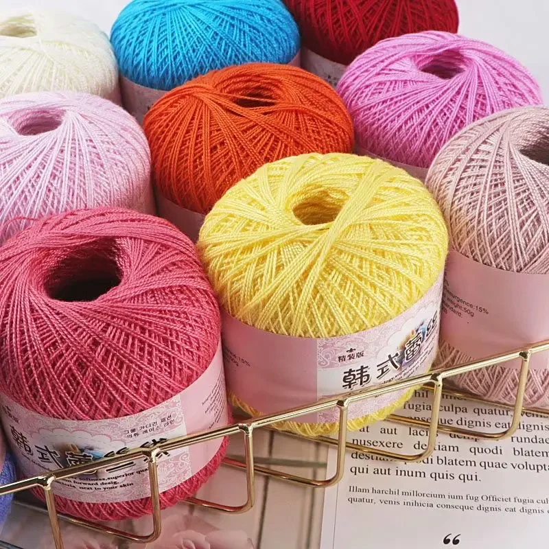 50g Lace Thread, Skin Friendly and Soft Lace Cotton Yarn, Handmade DIY Shawl Sweater Gloves Knitting Yarn, Woven Crochet Wool