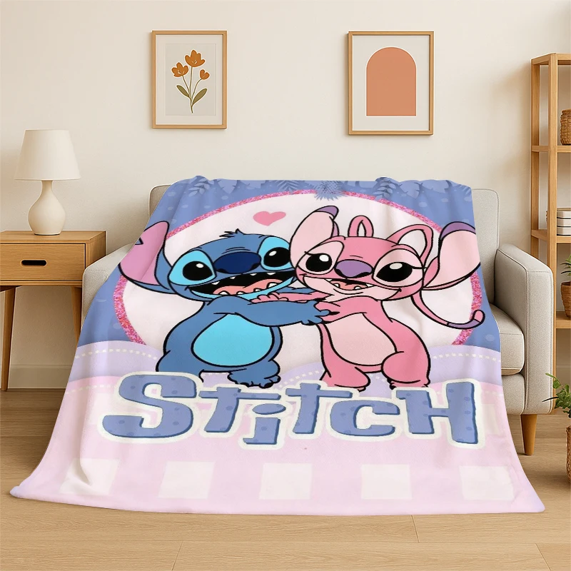 

Плед MINISO Stitch Angel из фланели с мультяшным рисунком, мягкий и теплый, для спальни, гостиной, путешествий, кемпинга, пикника, подарок для детей