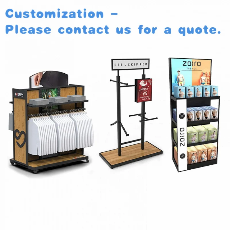 

custom.Best Seller Freestanding Clothing Rack Metal Retail Garment Rack Boutique Wood Cardboard Shirt Display Racks