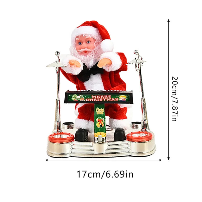 Christmas Electric Music Santa Claus Doll Playing Piano Ornament For Christmas Decorations For Children Gift