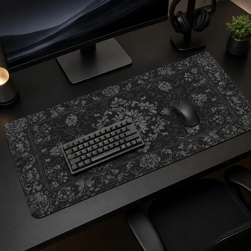 Mouse Pad Black Persian Carpet Gaming XL New Home Mousepad XXL keyboard pad Soft Natural Rubber Computer Mice Pad Table Mat