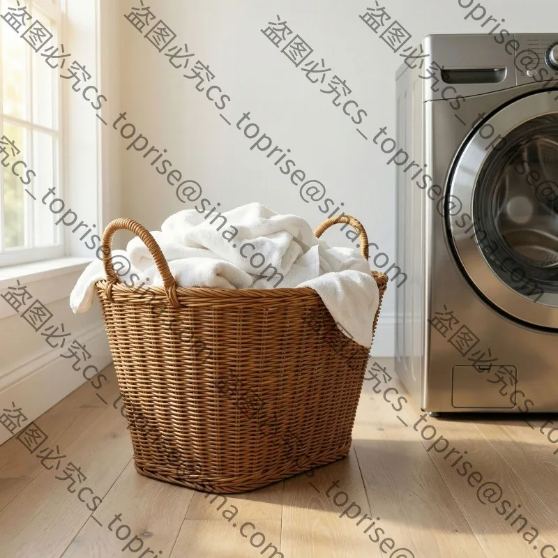 Suitable for Japanese wardrobe laundry basket laundry basket bedroom change of clothes round storage bucket hotel basket  large