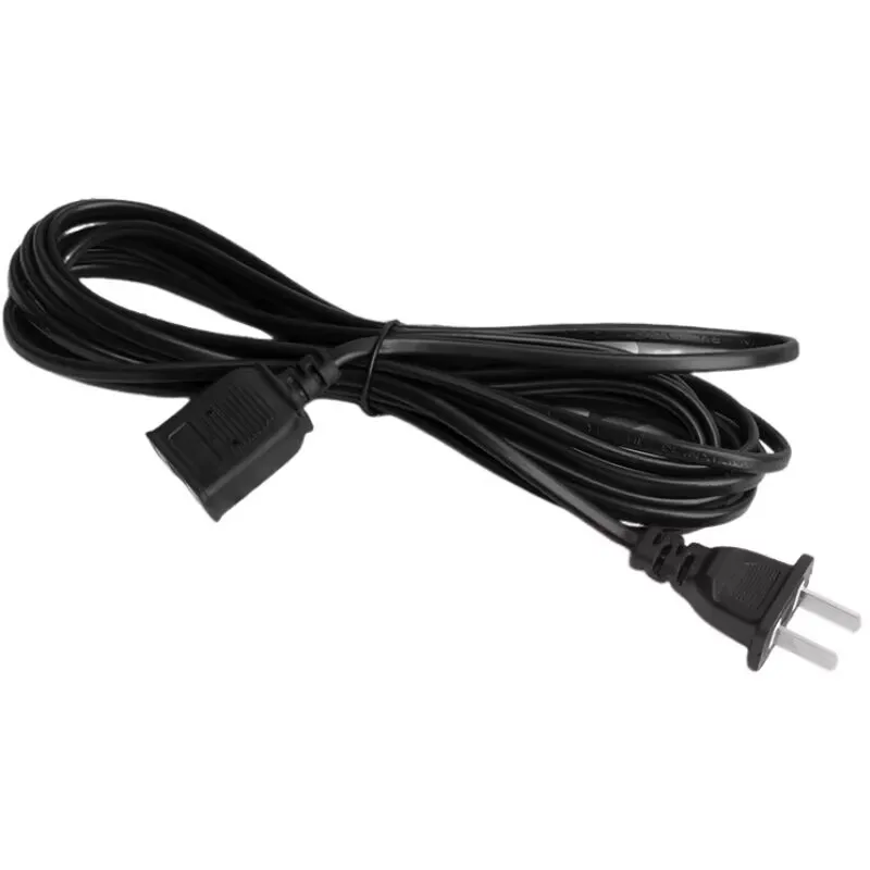 PVC AC Power Cord White Black Line On/Off Switch Button Cables Wire Two-pin US Plug Cable Extension Cords EU Type Adapter