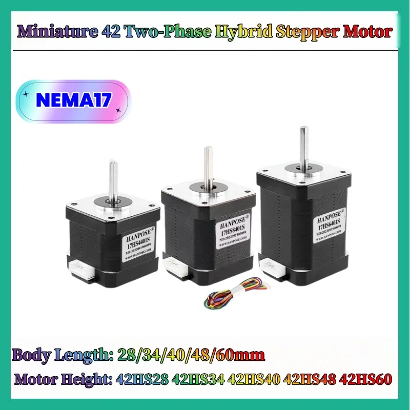 

Miniature 42 Series Stepper Motor 42HS28 42HS34 42HS40 42HS48 42HS60 Printer Accessories Nema 17 Stepper Motor for mini CNC