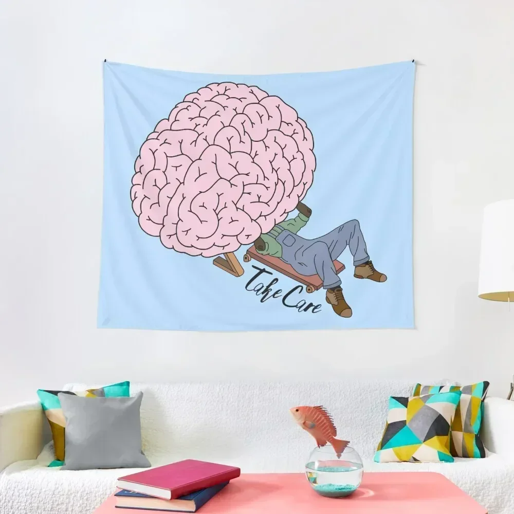 

Mental Health (Take Care) Tapestry Room Decor Cute Wall Decor Hanging Funny Custom Tapestry