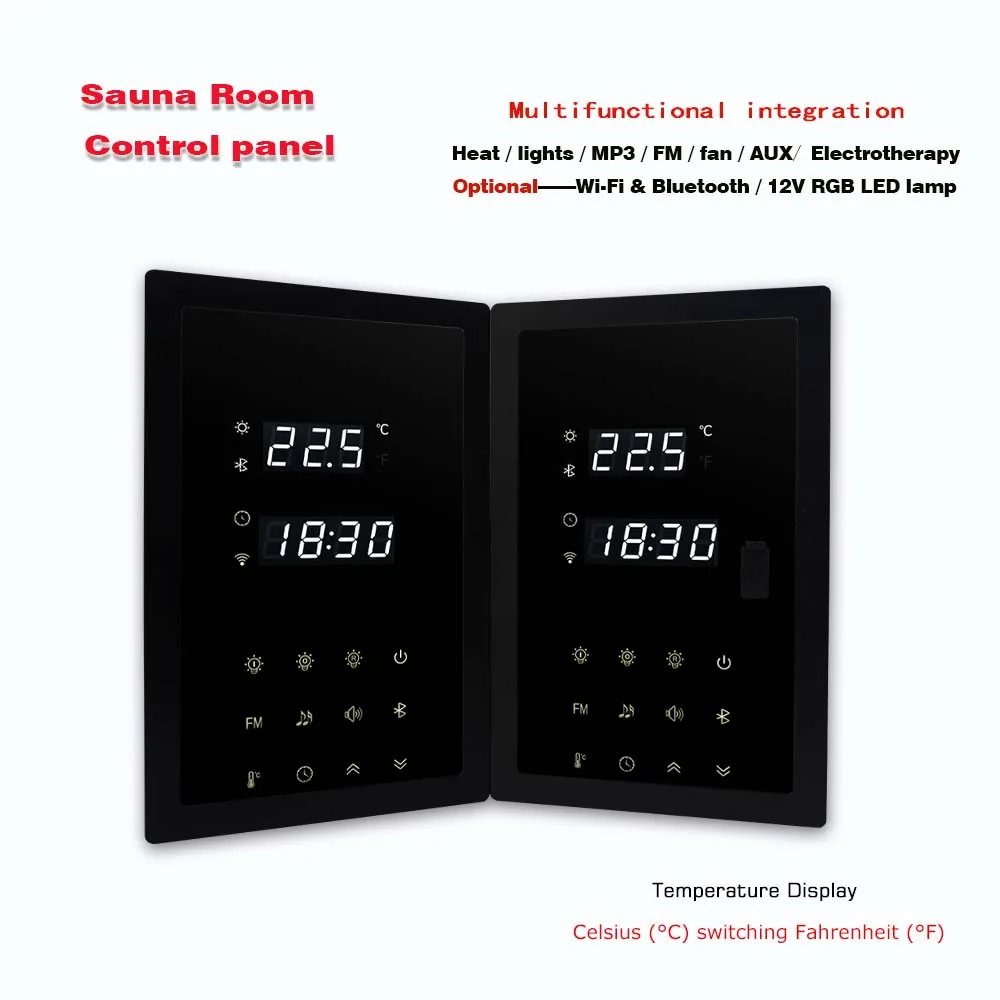 Heating temperature controller of the sauna stove is equipped with control modules--electric therapy, fan, lamp, MP3, etc