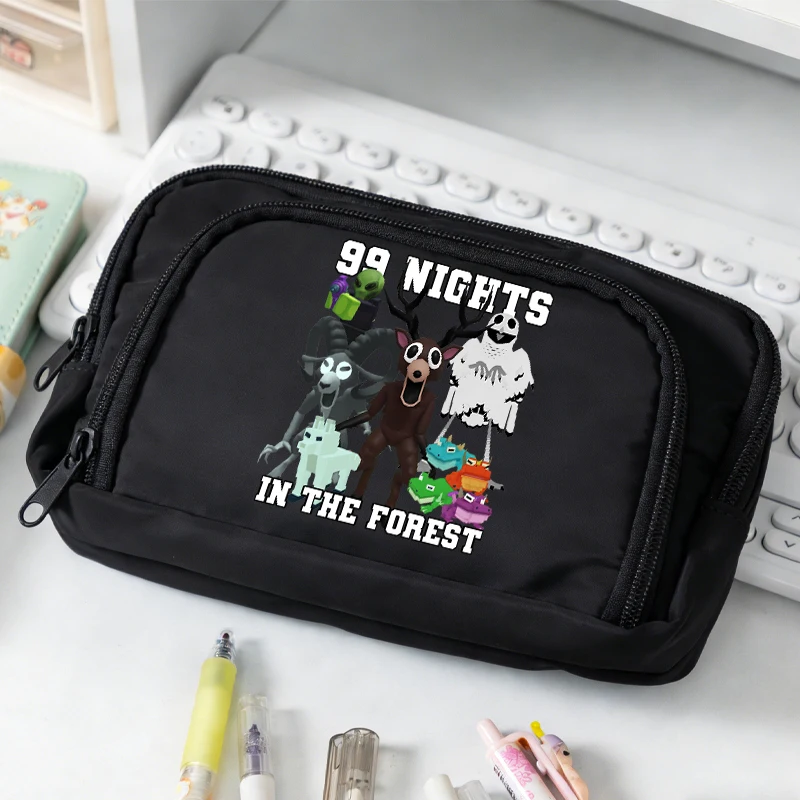 99 Nights in The Forests Pencil Cases Cartoon Large Pen Bags Boys Girls Multi-layer Pencil Bag Game School Stationery Supplies view 3