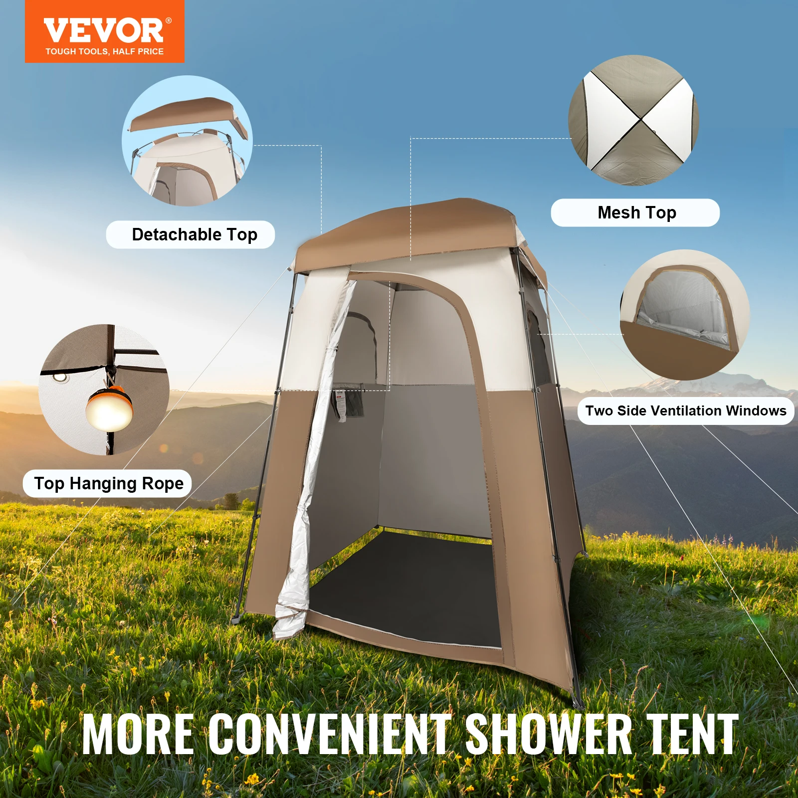 VEVOR Camping Shower Tent 66