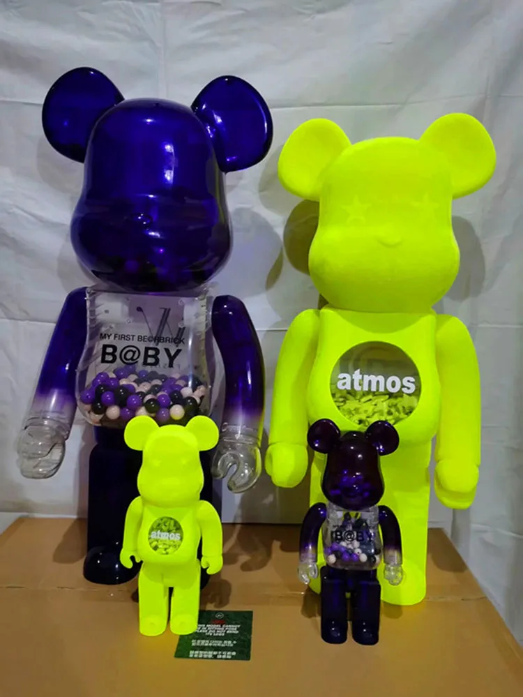 bearbrick 1000% 70cm Macau Limited Purple Chiaki Desktop Ornament Building Blocks Bear Knuckles