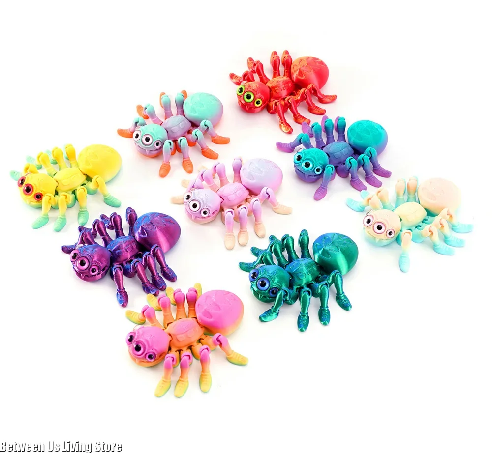 3D Printed Multi-jointed Movable Spiders - Realistic Eyes for Room Desk Decoration & Home Accessories Decor