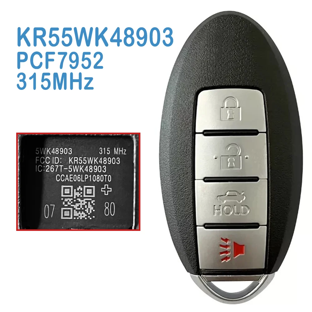 

2 Pcs/lot Auto Smart Remote KR55WK48903 PCF7952 Chip FSK 315MHz 4 Buttons Replace Car Key For Nissan Altima Maxima Infiniti FX35