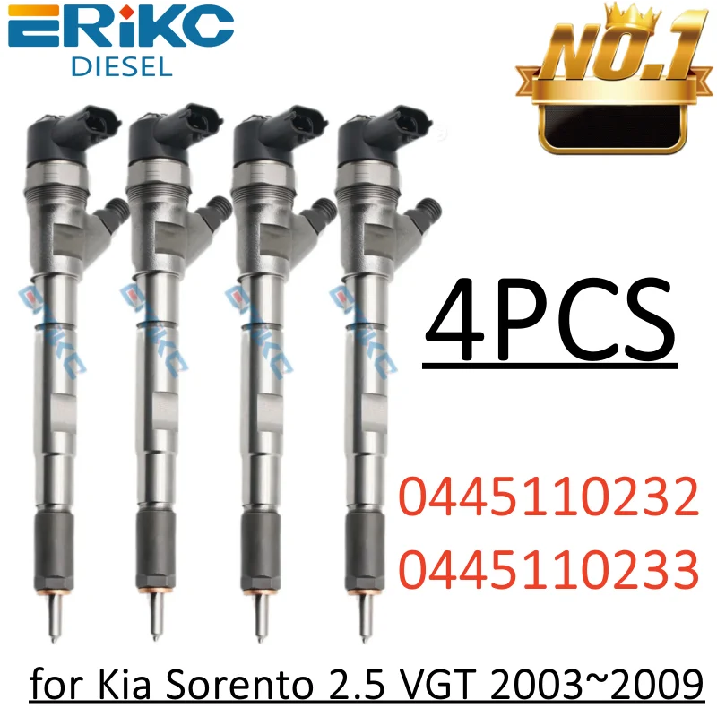 0445110232 0445110233 Inyector Common Rail 338004A400 338004A410 Inyector diésel 338004A420 para Kia Sorento 2,5 VGT 2003 ~ 2009