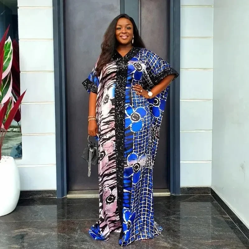 

Morden Style vestidos de fiesta With a hidden waistband vestidos para mujer rayon fabric african plus size dresses for women