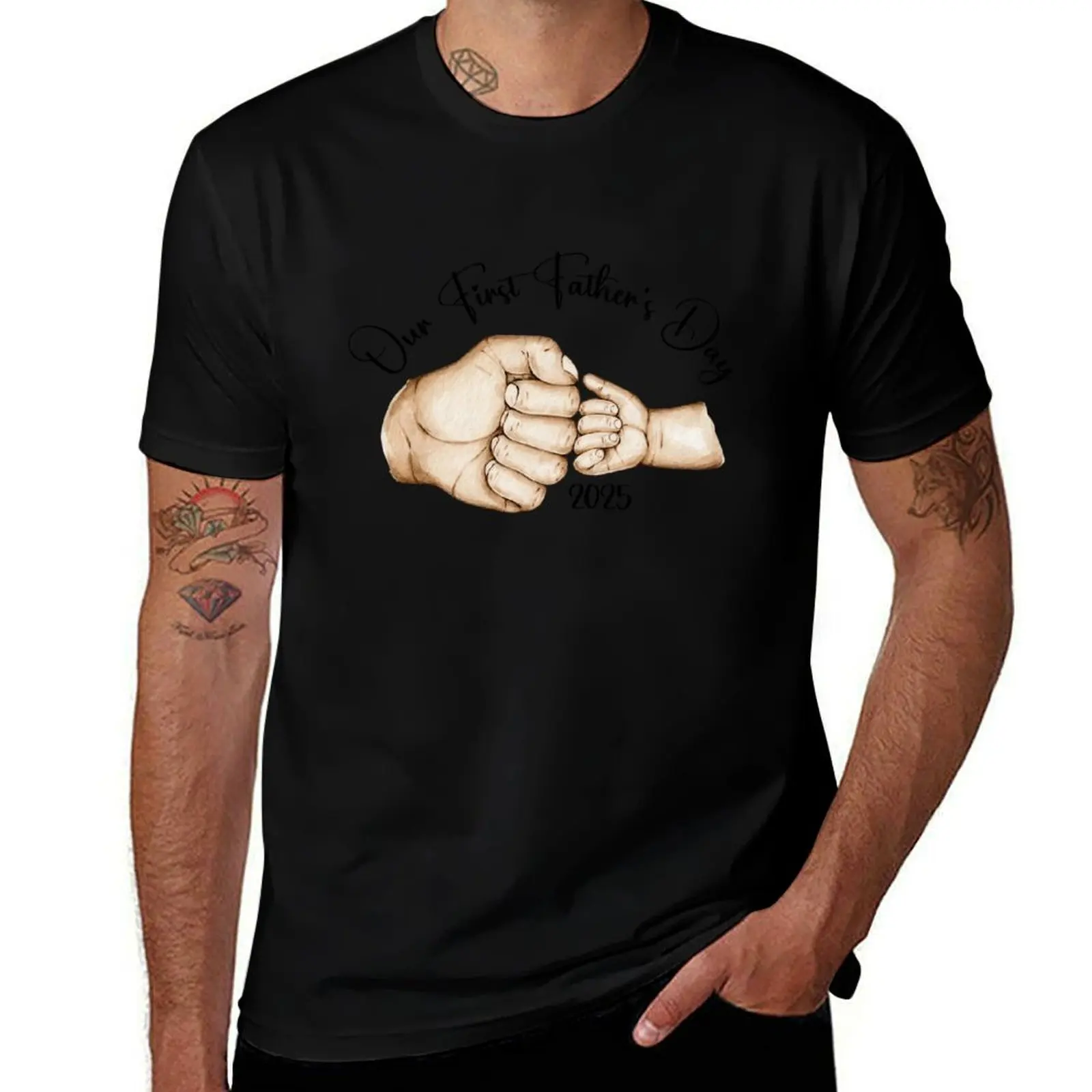 

Our First Fathers Day Daddy Me Father Son Daughter Shower T-Shirt vintage anime shirt summer clothes men t shirts high quality