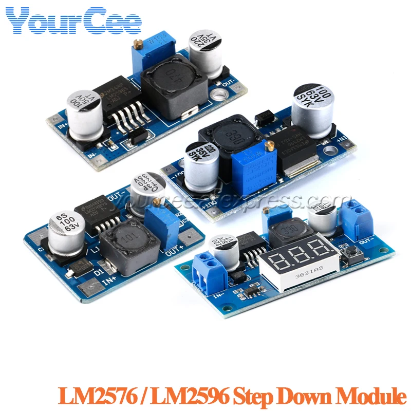 LM2596HVS LM2596HV LM2576HV DC-DC Adjustable Step Down Buck Converter Power Module 4.5-50V to 3-35V Mini360 Mp1584
