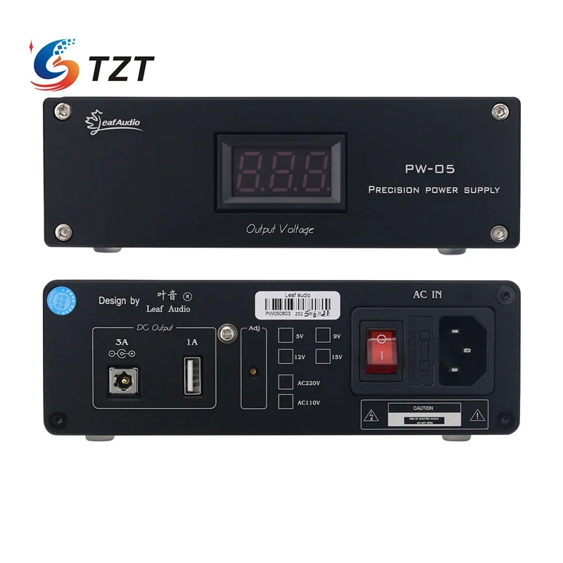 TZT PW-05 OEM LT3045 Alimentatore lineare di precisione da 50 W con trasformatore verde Uscita 9 V 3 A/12 V 3 A/5 V 3 A/15 V 1 A