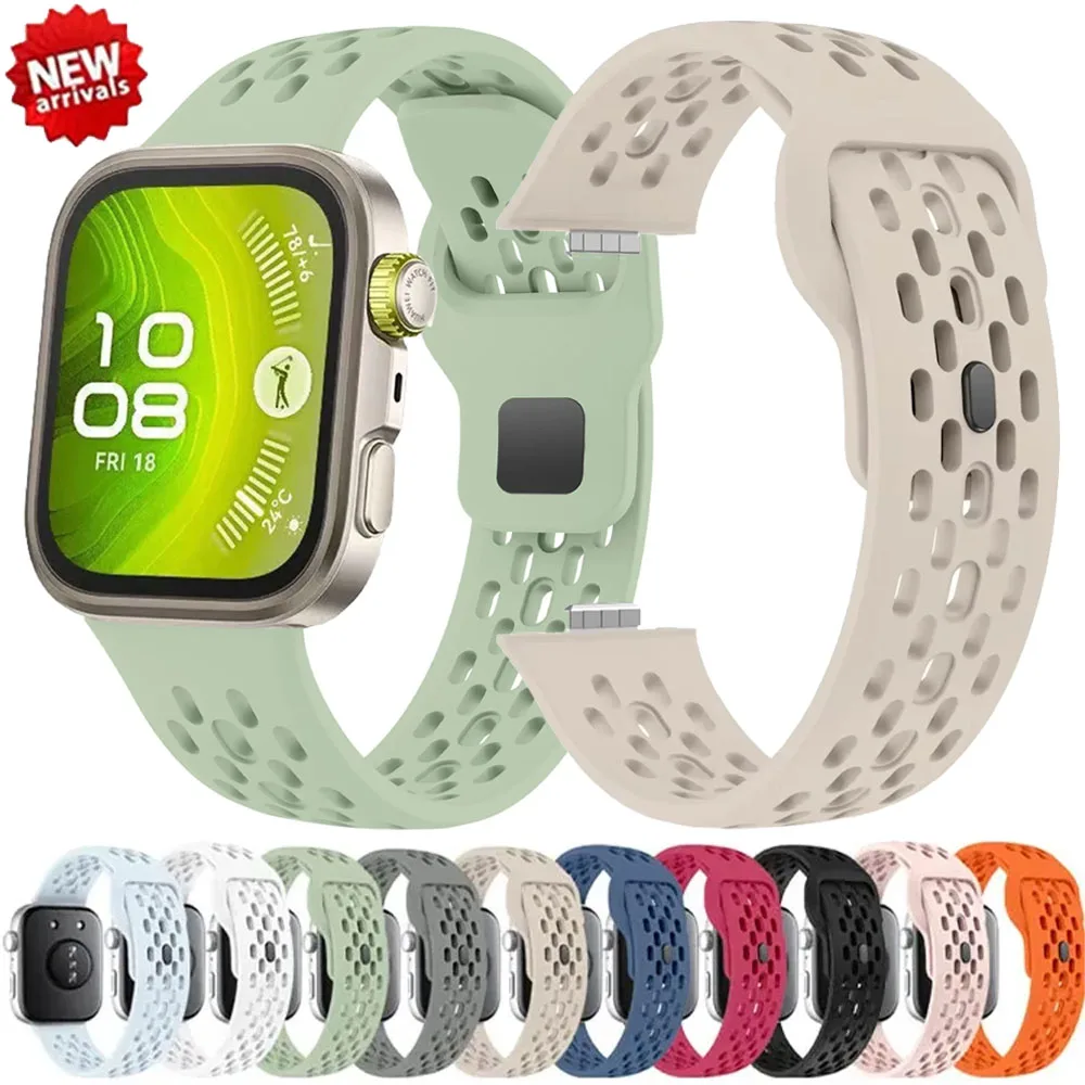 Silikonarmband für Huawei Watch Fit 4/3, atmungsaktives Sportarmband, austauschbares Armband für Huawei Watch Fit 4 Pro-Zubehör