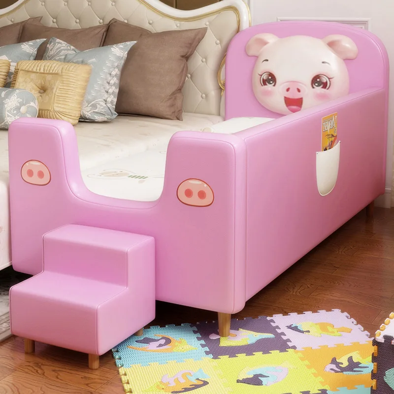 2020 neues Design Modell Kinder Betten Möbel Kind Widen Side Bett Baby Rosa Mädchen Bett Kinderzimmer Fabrik Großhandel