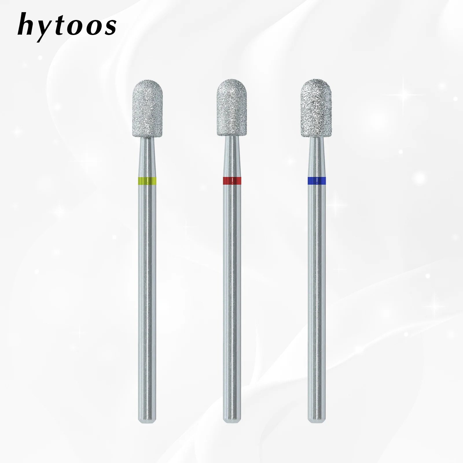 HYTOOS كروم أظافر مرصعة بالألماس لقمة ثقب برو الروسية المستديرة العلوية لبشرة نظيفة لقمة مسمار الحفر الجلد الميت الأنظف الأظافر أداة إعداد