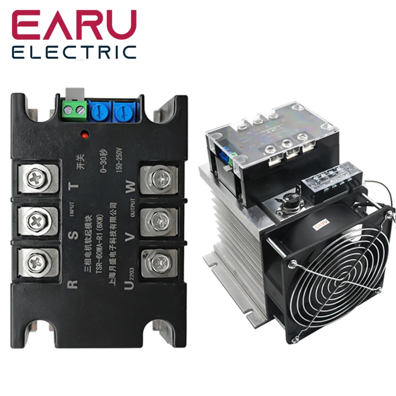 380V Motor Soft Start Module Controller Starter Stop Heat Sink Three-phase Motor Slow Start 1kw 2kw 4kw 6kw 8kw 10kw 15kw 20kw