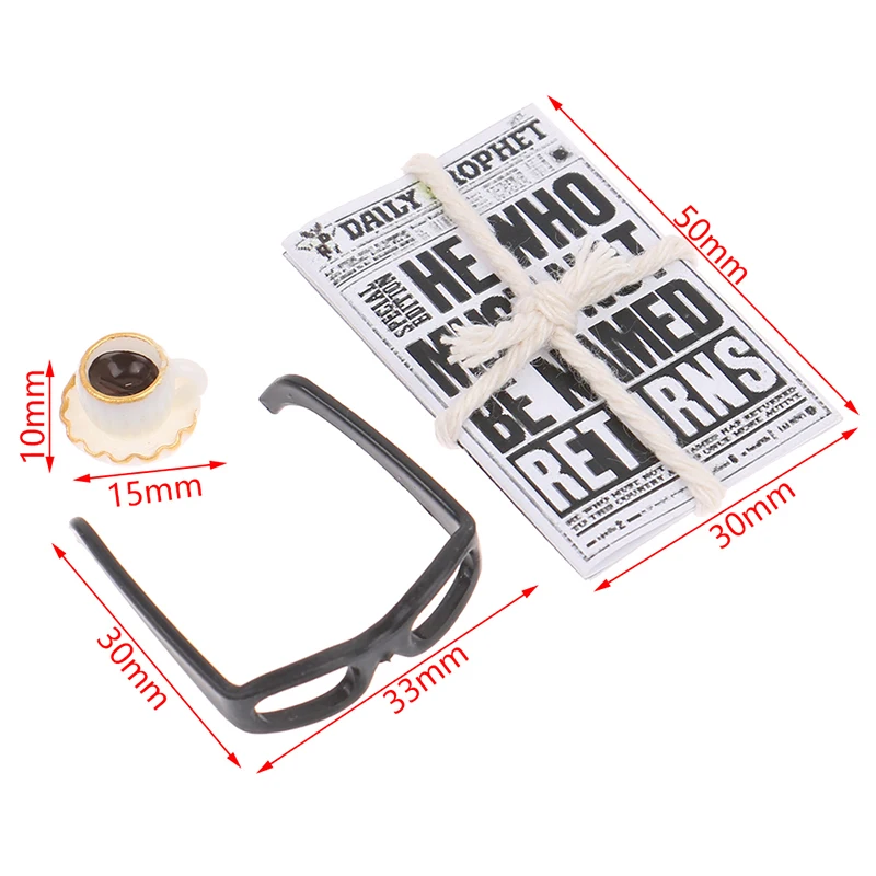 1Set 1:12 Mini Newspaper Model Magazines Books Pretend Toy For Dollhouse Miniature Decor Doll House Furniture Toy Accessories