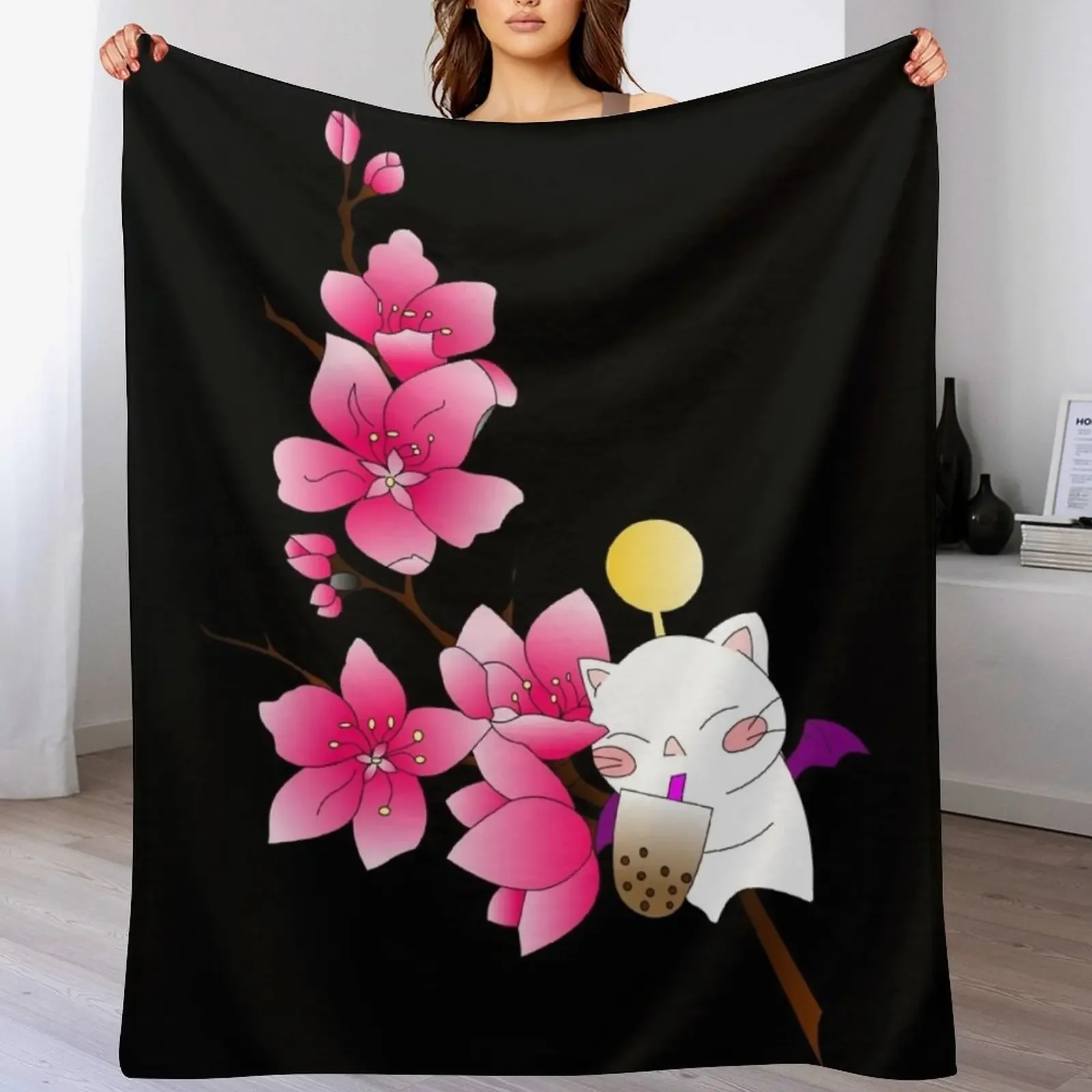 

Moogle Blossoms Throw Blanket Versatile Cozy Throw Blanket for All Occasions