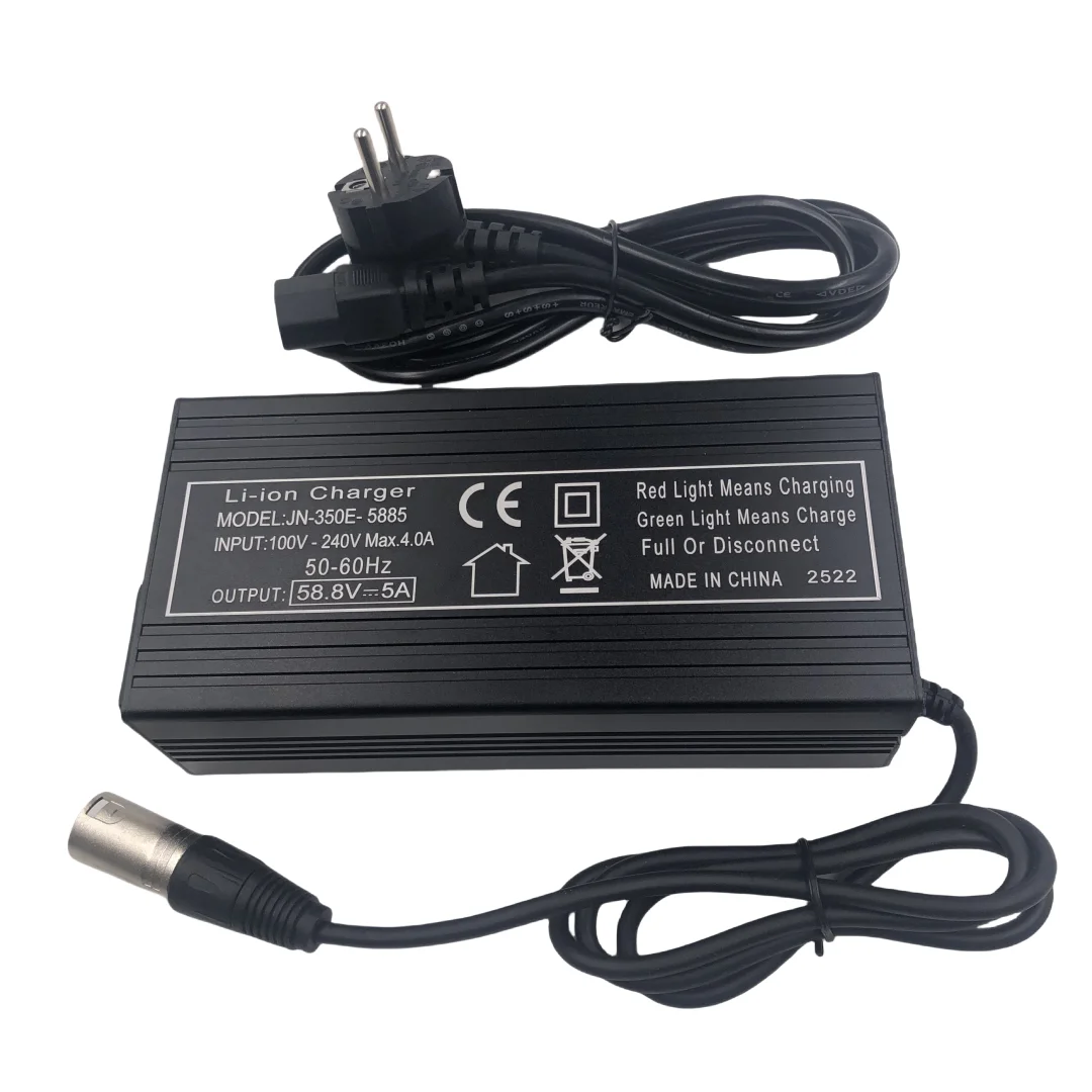 شاحن بطارية ليثيوم ، شاحن سريع 52V ، V ، 5A ، تبديد حرارة قوي ، XLR ، DC5.5x2.1x2.5