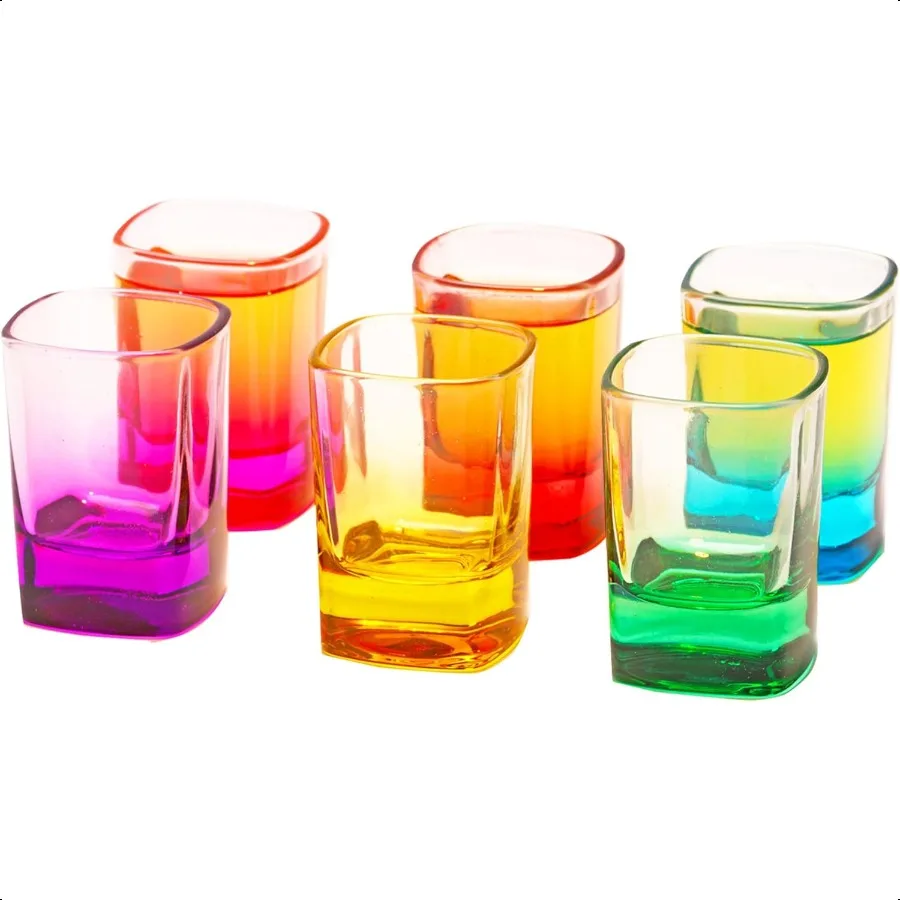 

Colored Shot Glass Set Of 6 1.75 oz Heavy Mini Base Shot Glass Set Colored Shot Glasses Bulk Tequila Cups Small Glass Shot Glas