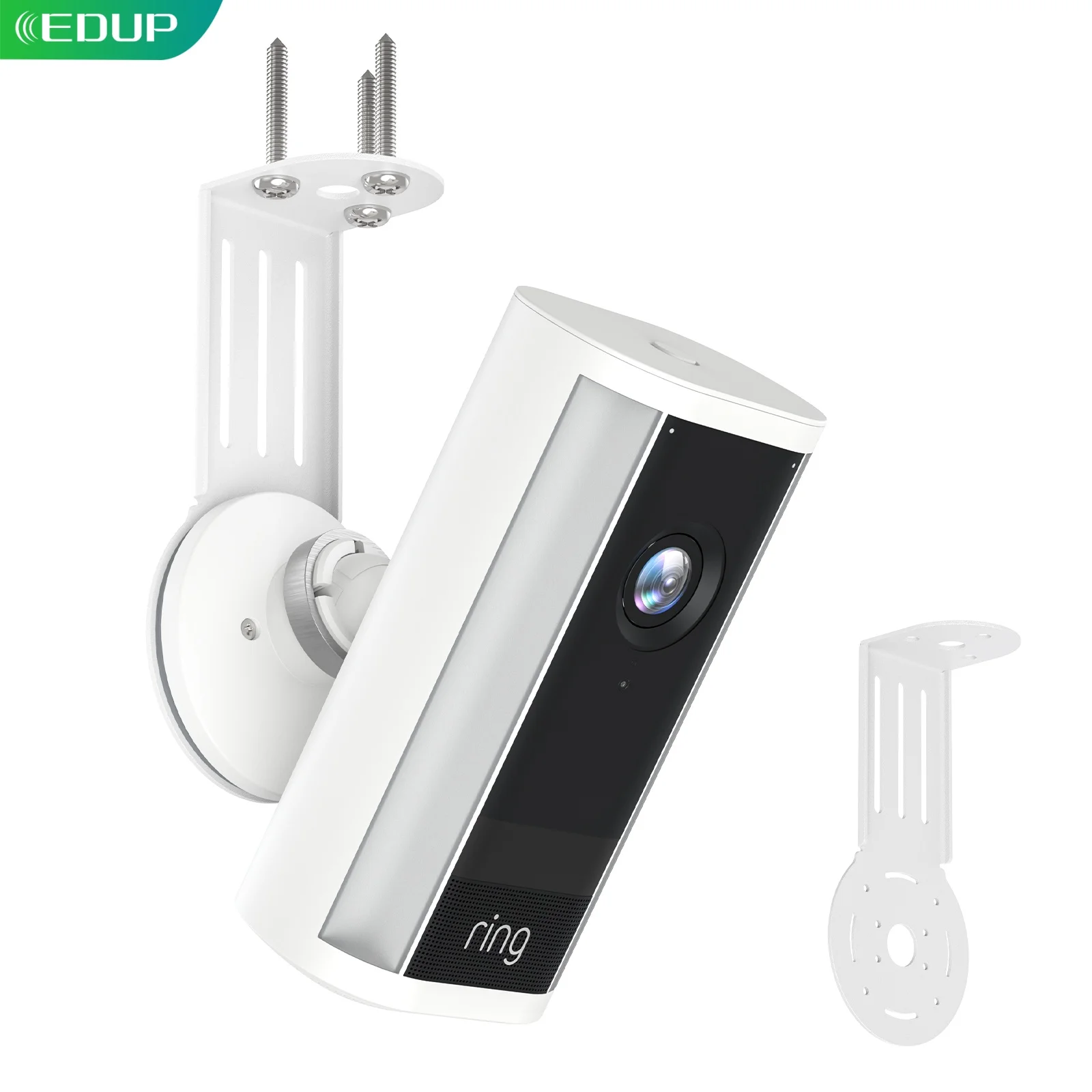 EDUP WT1228 White Universal Metal Security Camera Mount Bracket Adjustable Angle Weatherproof Holder for Outdoor and Indoor Use