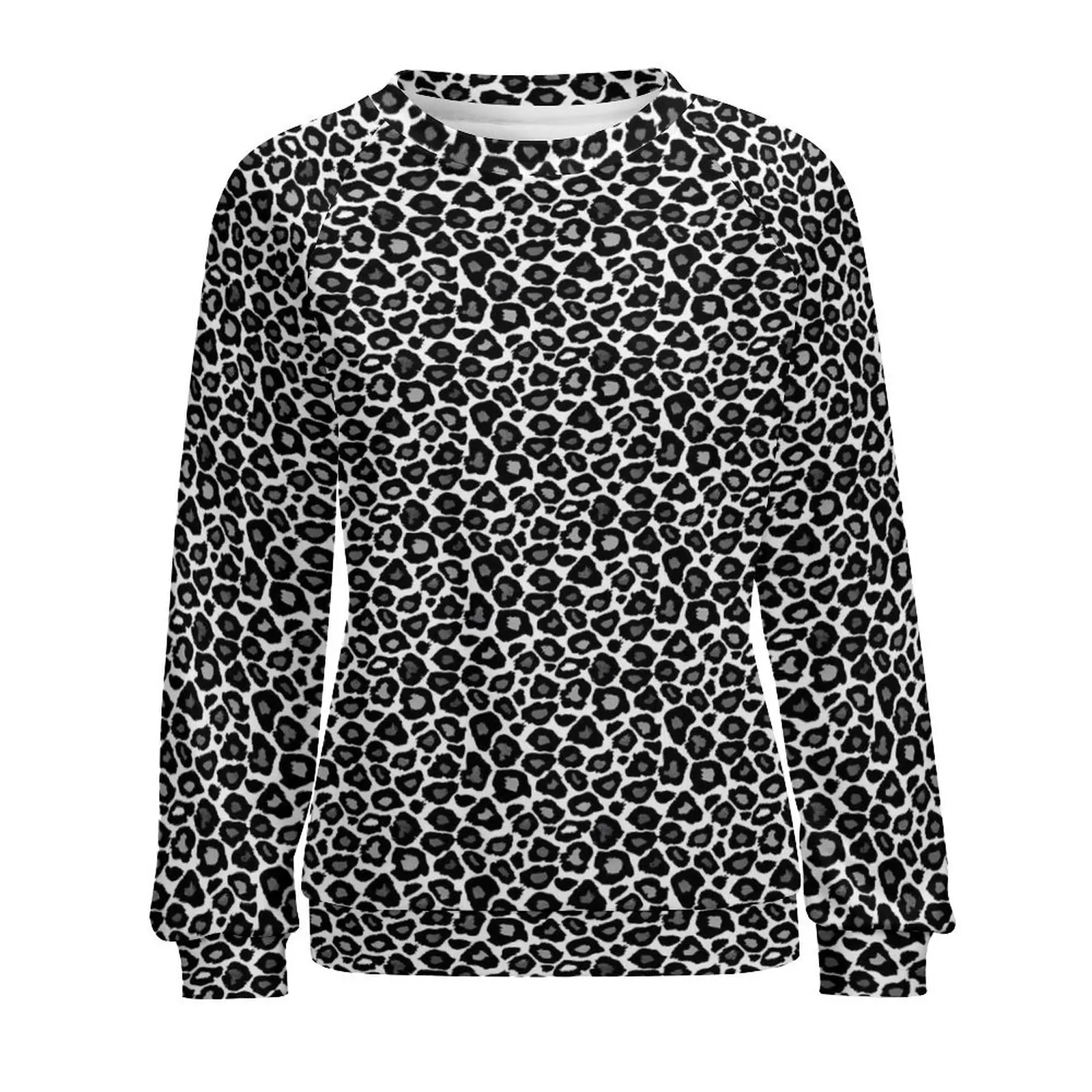 Schwarz-Weiß-Leoparden-Hoodies Dame Langarm-Tier druck y2k lässig Hoodie Großhandel Hip Hop übergroße Design-Sweatshirts