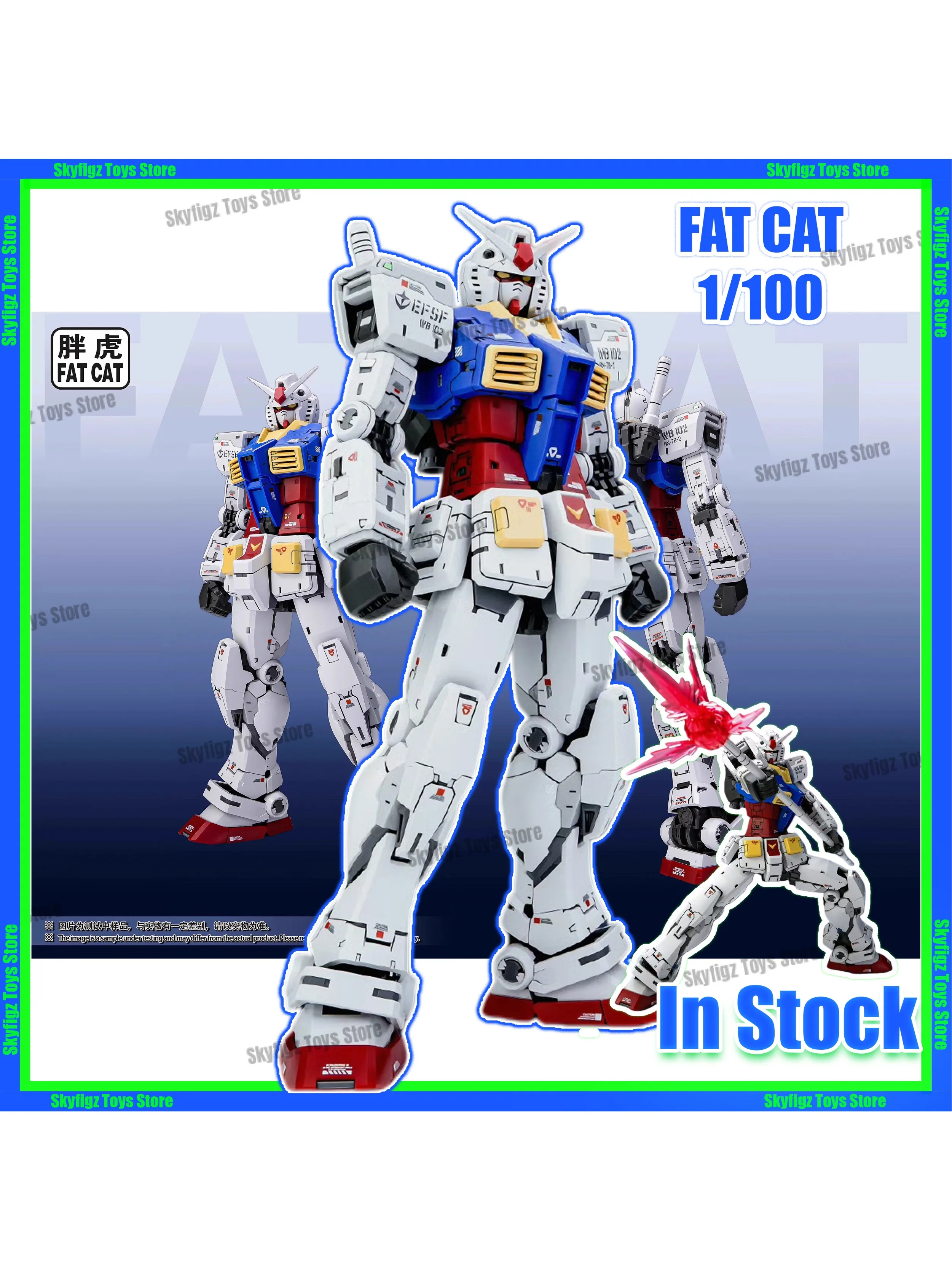 In Voorraad FAT CAT Model Rg 1/100 Model Rx-78-2 Ver 2.0 Model Assemblage Kit Beweegbare Gewrichten Collectible Robot Kits Modellen Geschenken Speelgoed - afbeelding 2