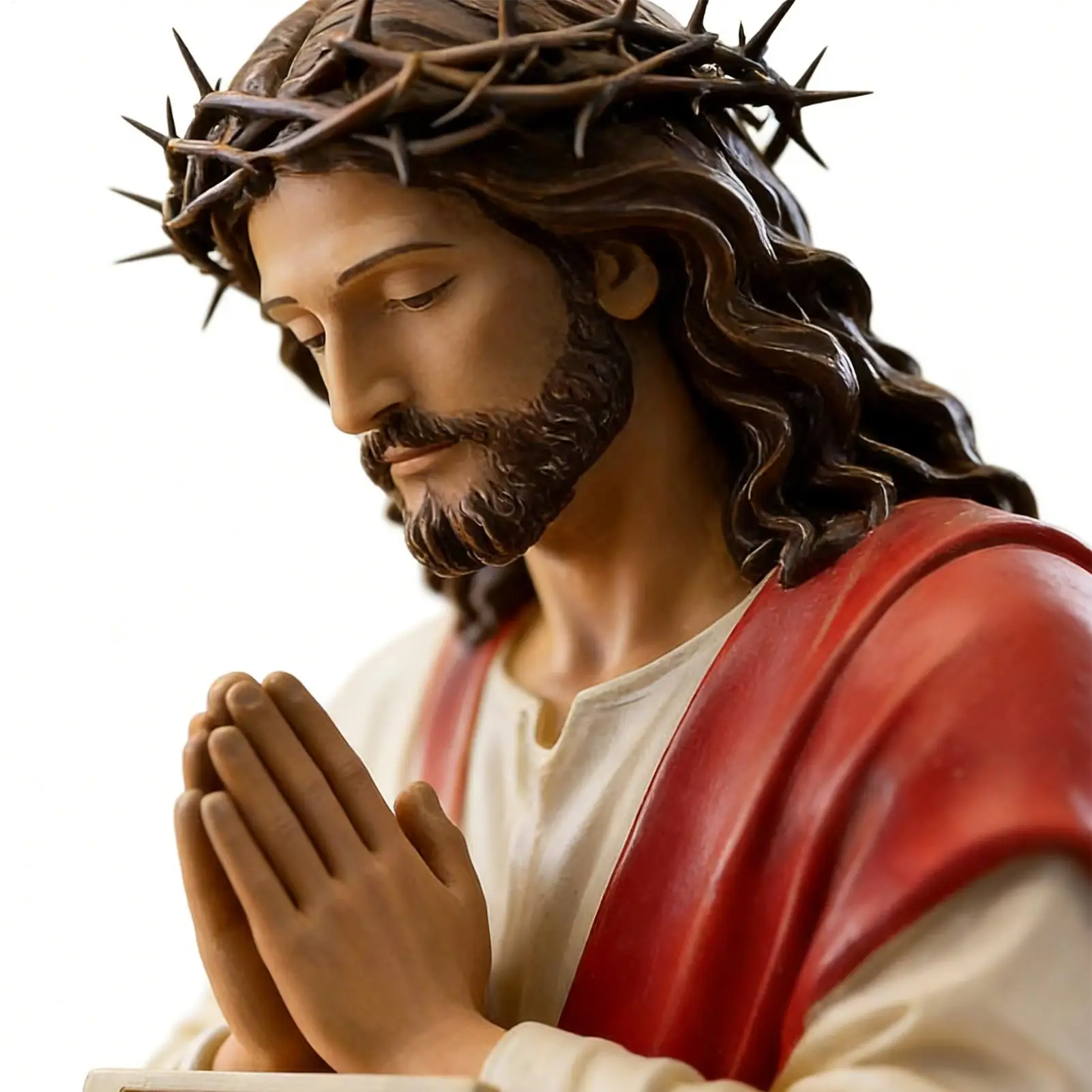 Estátua de Resina Única de Jesus, Figurinha de Resina de Jesus, Companheiro de Mesa Católico, Estátua Religiosa para Mesa de Cabeceira