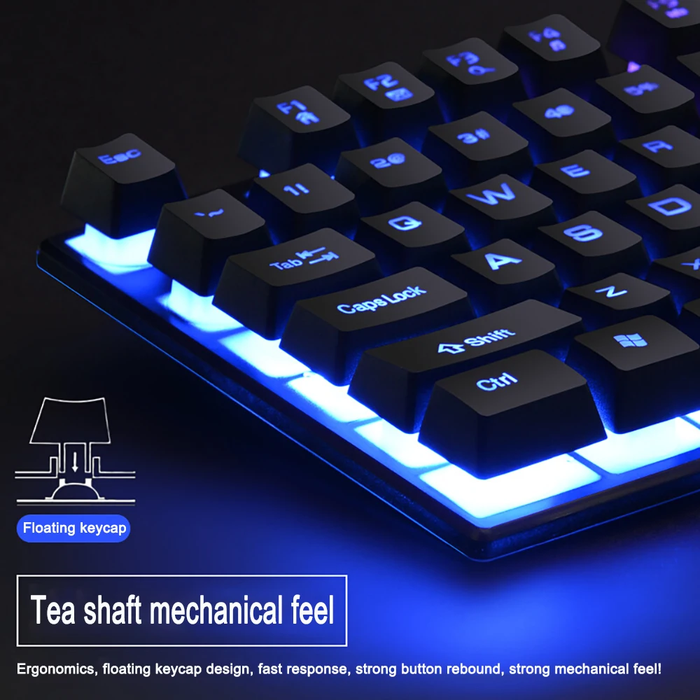 Gamer Keyboard And Mouse Combo Set GX30 RGB LED 104-Key Wired Waterproof Gaming Keyboard Mouse Notebook Laptop Desktop PC Tablet