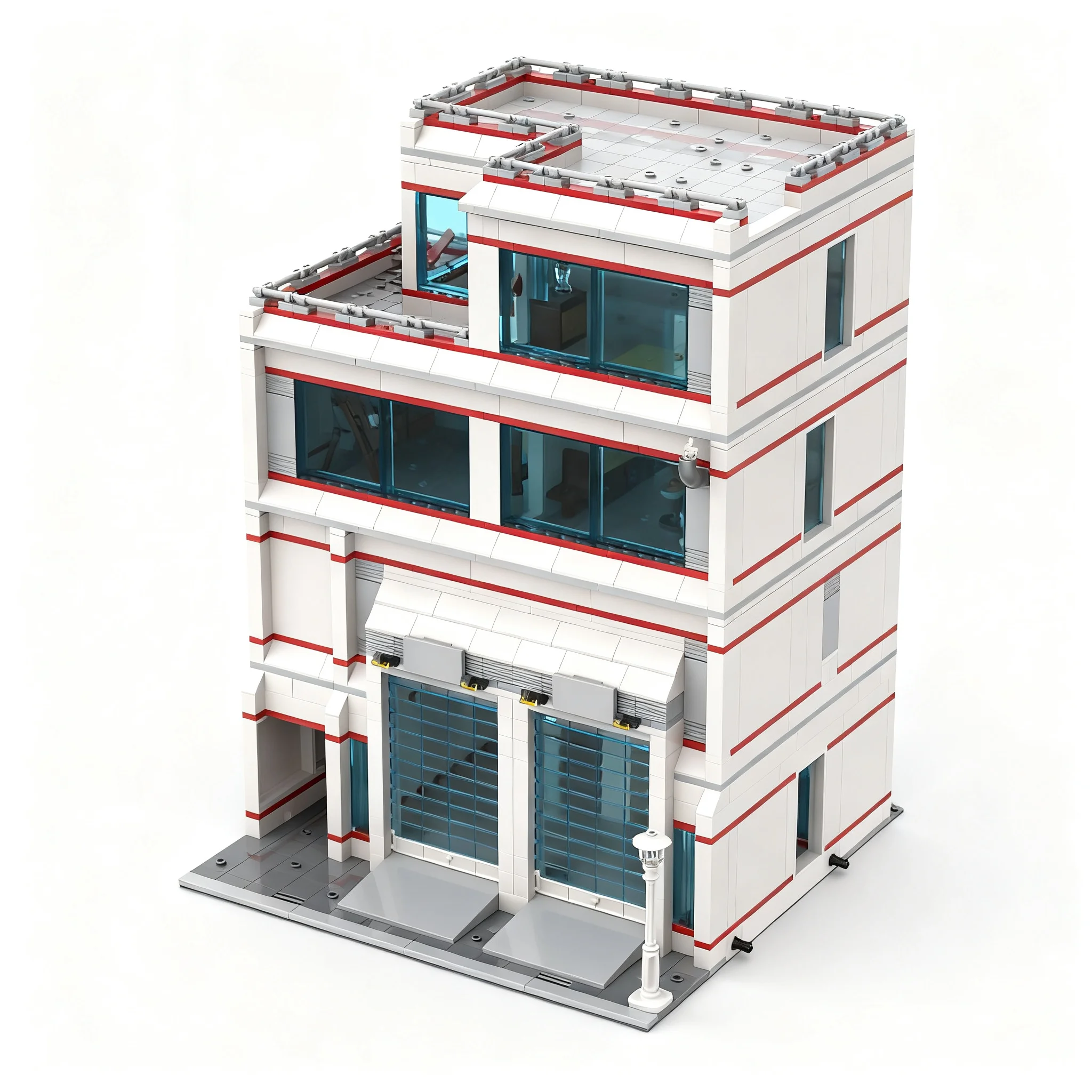 1776pcs MOC Modular Hospital MOD Extension City Hospital Model Building Blocks Toy Architecture Christmas Gift 3D Art Brick