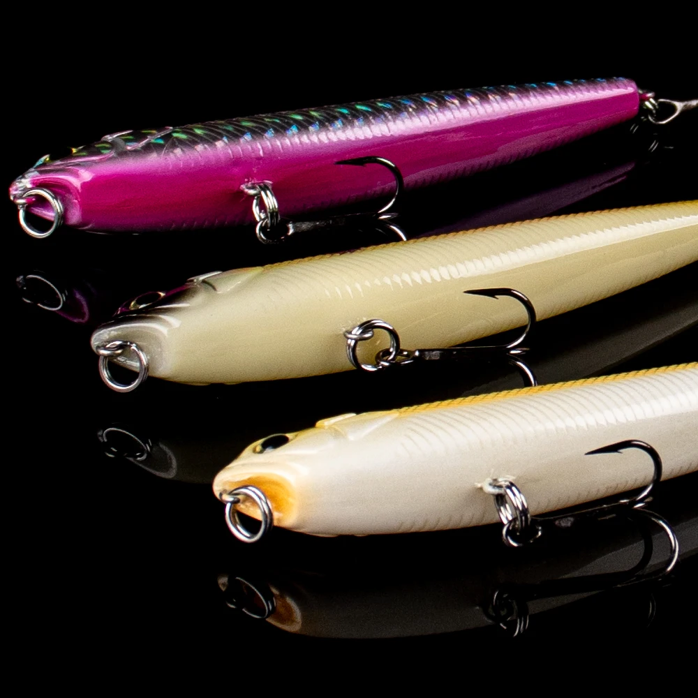 FISHWONG 2 قطعة Topwater قلم رصاص الصيد إغراء 8.5 سنتيمتر 8.3 جرام العائمة الشفاه أقل أسماك الطعم الاصطناعي الصلب معالجة لصيد الأسماك