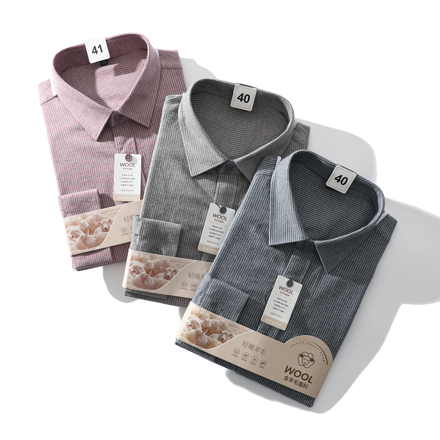 

Мужская шерстяная модальная смешанная длинная све irt Trade King, зимняя деловая повседневная полосатая теплая подставка, молодежная одежда...