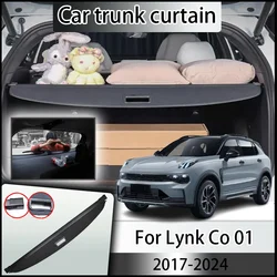 Car Trunk Blind For Lynk Co 01 Accessories 2017-2024 Rear Boot Trunk Roll Cover Partition Security Shield Anti-peep Tray Tools
